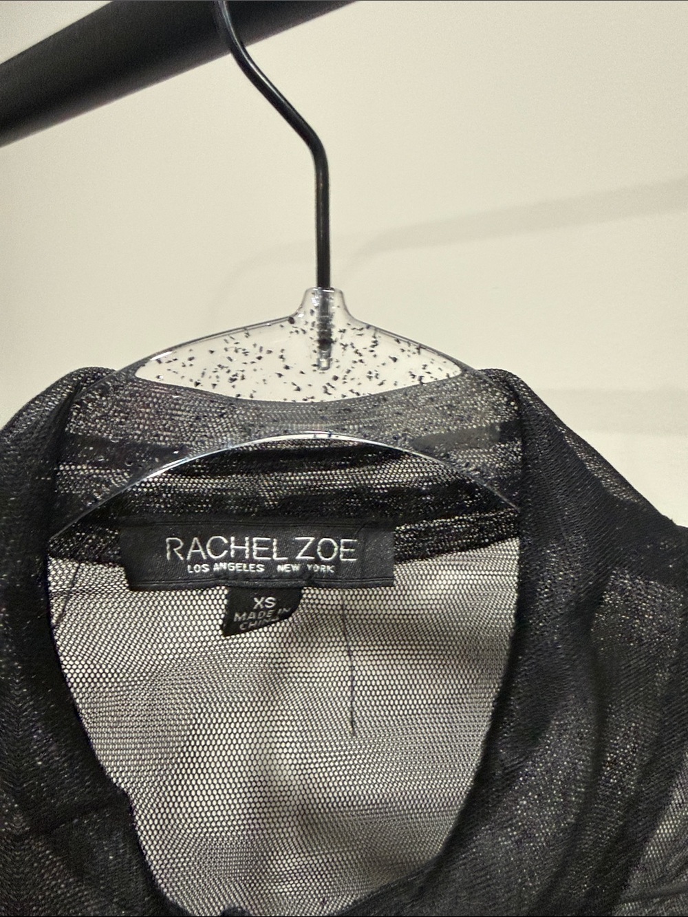 Rachel Zoe Sheer Black Mesh Button-Up Shirt XS - Picture 3 of 6